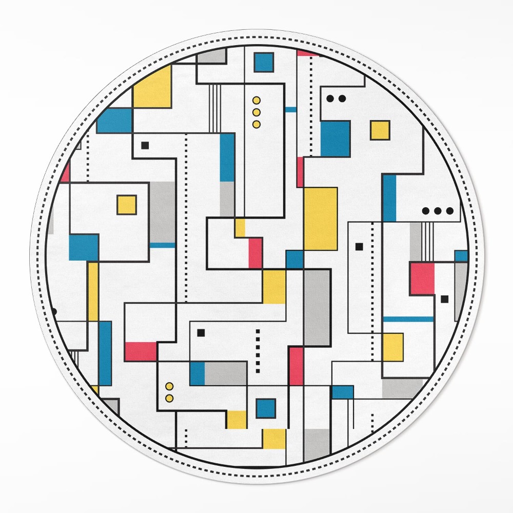 Kerek vinil szőnyeg Színes vonal absztrakció