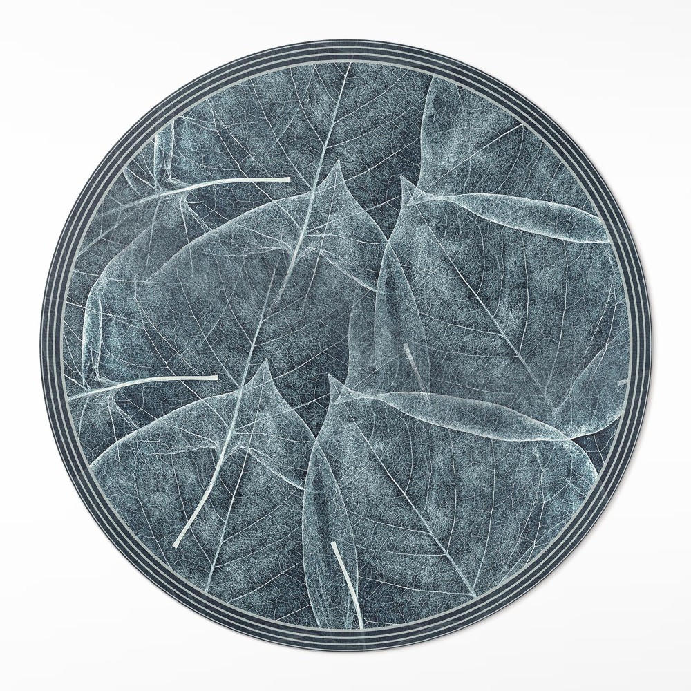 Kerek műanyag szőnyeg Sötét növényi levelek