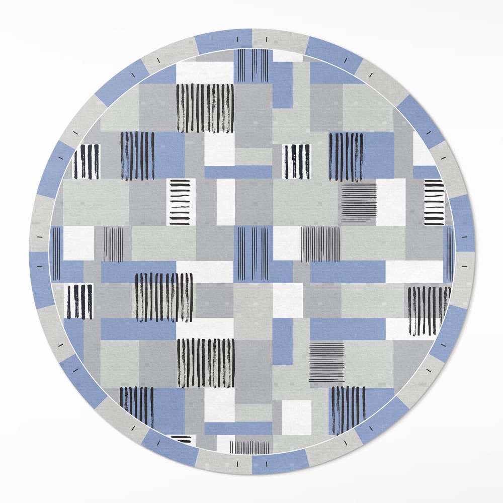 Kerek pvc szőnyeg Téglalapokból álló absztrakt kompozíció