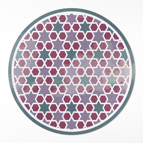 Kerek vinil szőnyeg Geometrikus csillagok finom mozaik