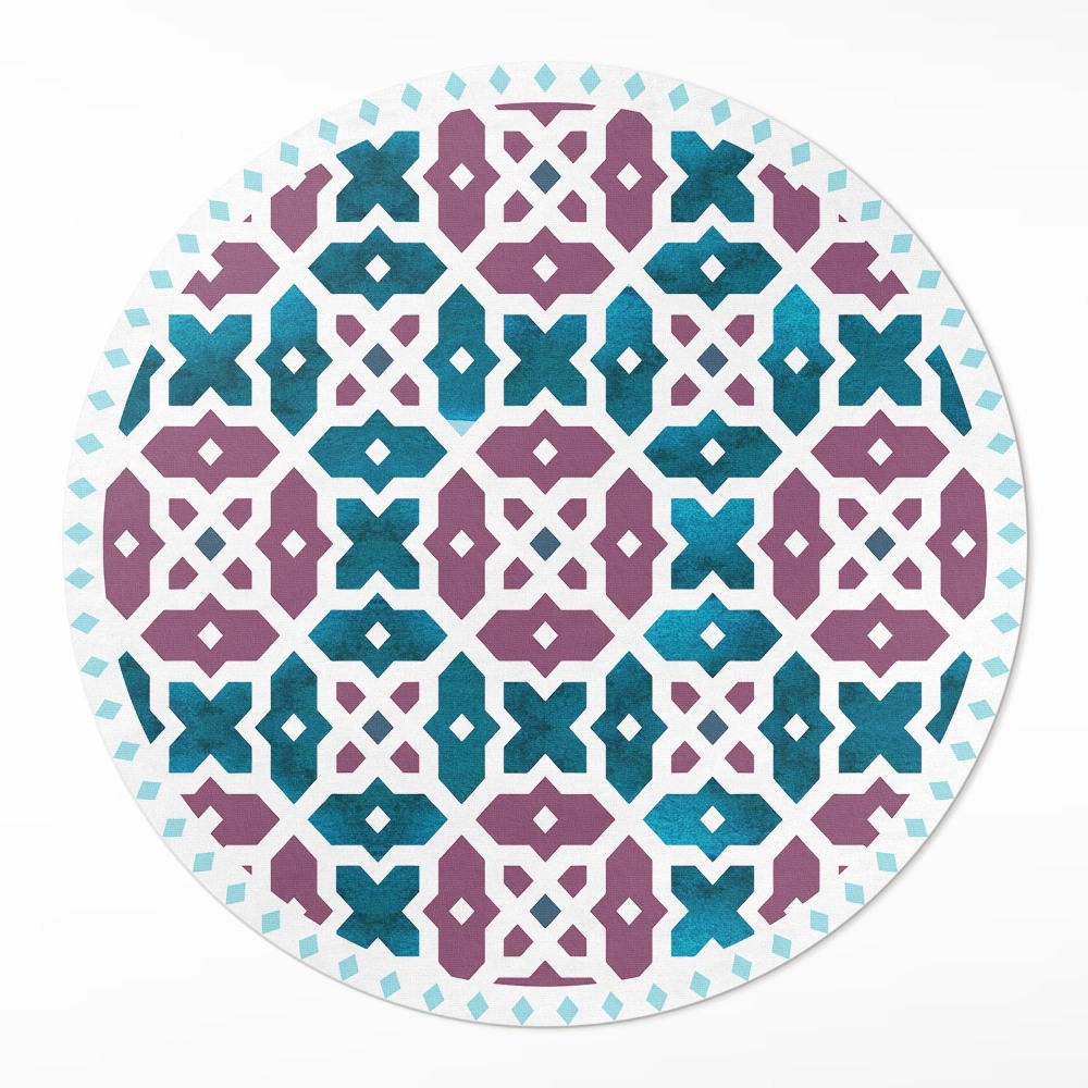 Kerek vinil szőnyeg Gyönyörű csempe mozaik