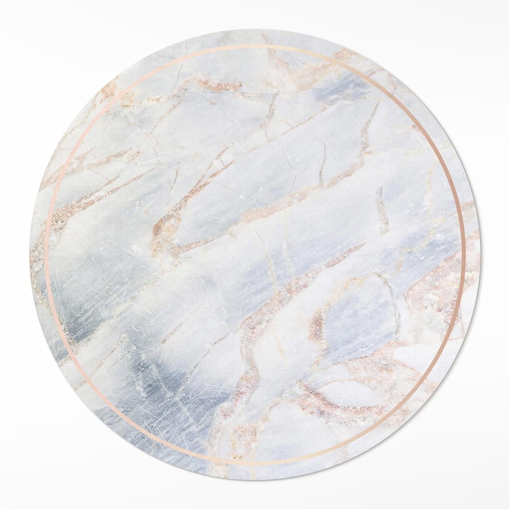 Kerek műanyag szőnyeg Stílusos divatos csillogás márvány