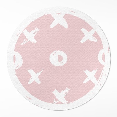 Kerek vinil szőnyeg Körök és keresztek pasztell háttéren