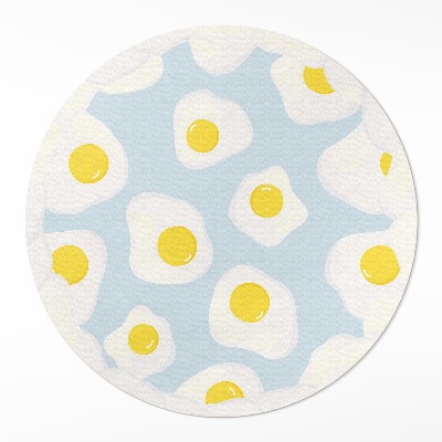 Kerek műanyag szőnyeg Ültetett tojások kék háttéren