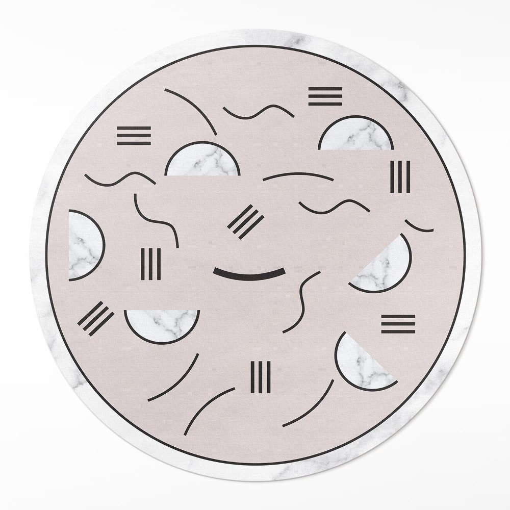 Kerek vinil szőnyeg Absztrakt formák boho stílusban