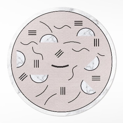 Kerek vinil szőnyeg Absztrakt formák boho stílusban