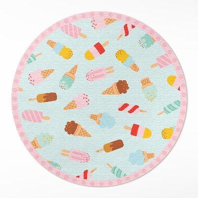 Kerek műanyag szőnyeg Édes fagylalt tölcsér