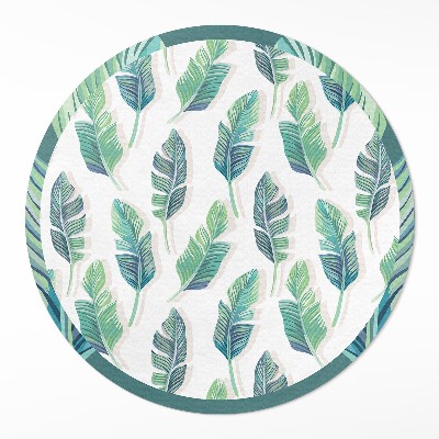 Kerek pvc szőnyeg Boho tollak finom stílusban