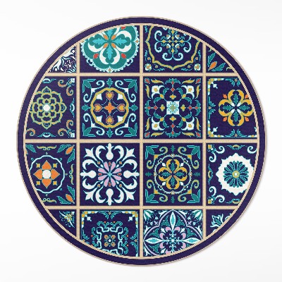 Kerek pvc szőnyeg Sötét elegáns csempe