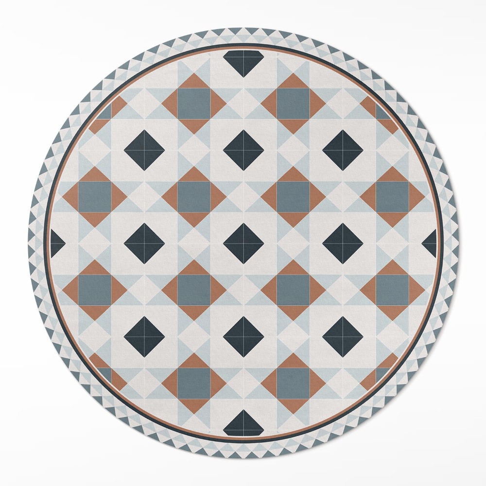 Kerek pvc szőnyeg Geometrikus mozaik gyönyörű csempe