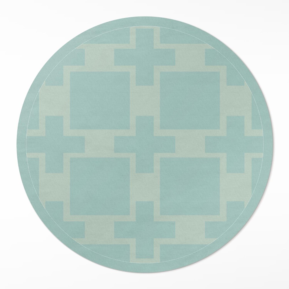 Kerek vinil szőnyeg Pluszok és négyzetek absztrakt