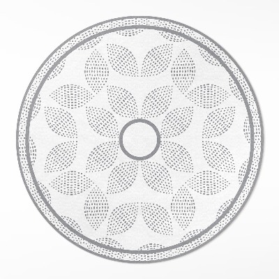 Kerek műanyag szőnyeg Sötét levelek kompozíciója pontokkal