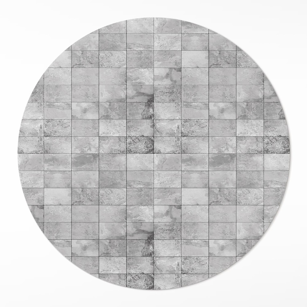 Kerek műanyag szőnyeg Világos kő ipari csempe