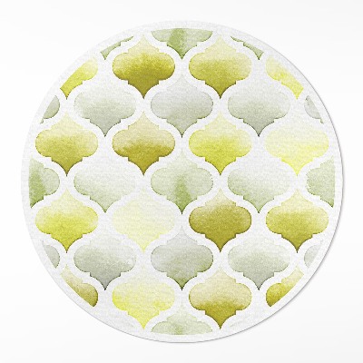 Kerek vinil szőnyeg Marokkói citrom akvarell mozaik