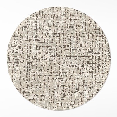 Kerek műanyag szőnyeg Boho stílusú szövet utánzat