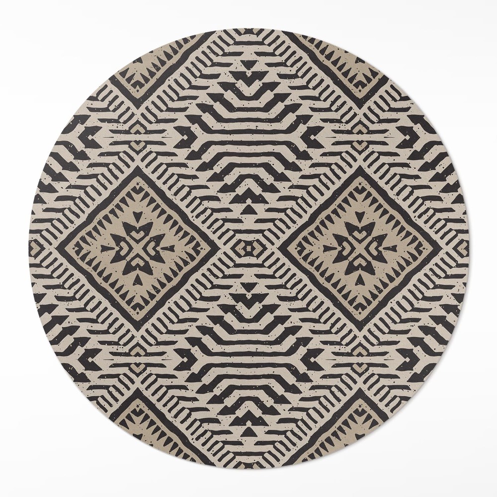 Kerek vinil szőnyeg Indiai design boho díszek