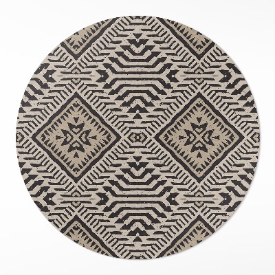 Kerek vinil szőnyeg Indiai design boho díszek