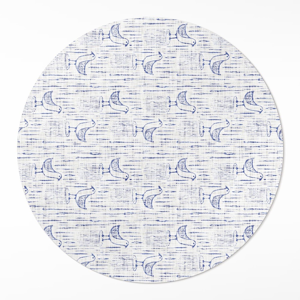 Kerek pvc szőnyeg Rajzolt madarak finom szabályos boho minta