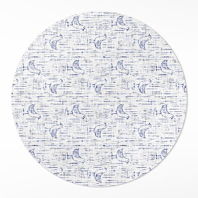 Kerek pvc szőnyeg Rajzolt madarak finom szabályos boho minta