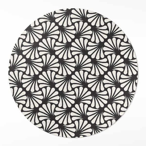 Kerek pvc szőnyeg Geometrikus ginkgo levelek artdeco csillogás