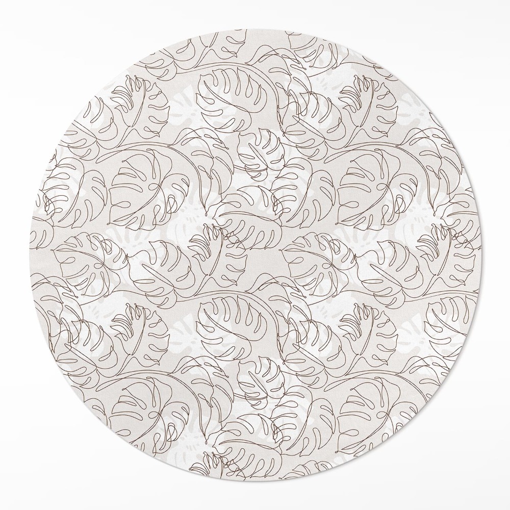 Kerek vinil szőnyeg Minimalista boho monstera levelek