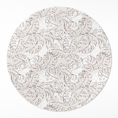 Kerek vinil szőnyeg Minimalista boho monstera levelek