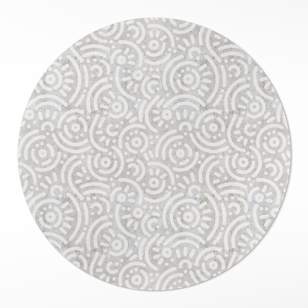 Kerek pvc szőnyeg Absztrakt keleti formák boho vonalak