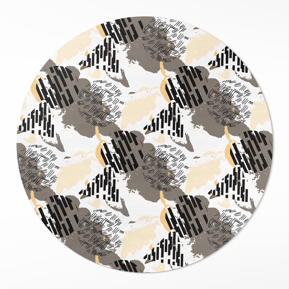 Kerek pvc szőnyeg Foltokból és formákból álló absztrakt kompozíció