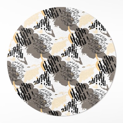 Kerek pvc szőnyeg Foltokból és formákból álló absztrakt kompozíció