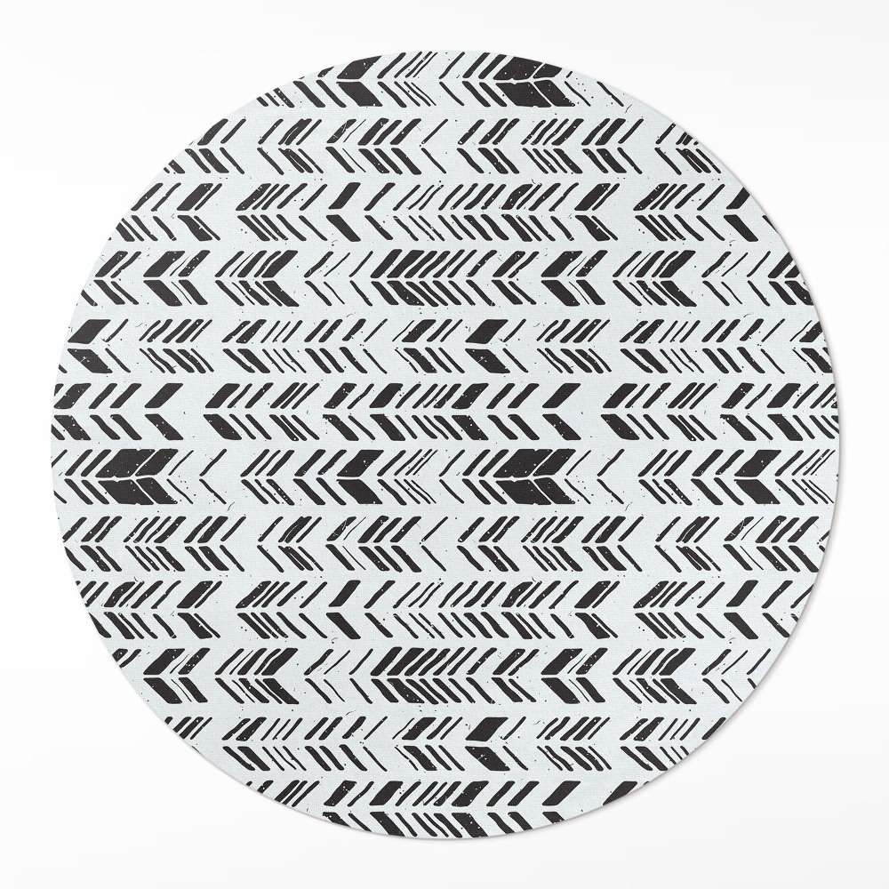 Kerek műanyag szőnyeg Indiai toll és nyíl boho design