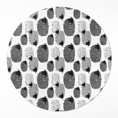 Kerek vinil szőnyeg Festett birka szabályos minta