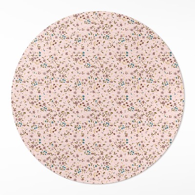 Kerek vinil szőnyeg Kis virágok egy mezőn réten boho stílusban