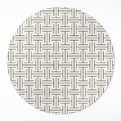 Kerek műanyag szőnyeg Szabályos vonalak minimalista labirintus