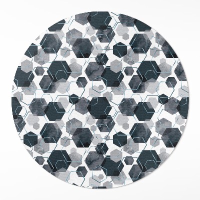 Kerek pvc szőnyeg Akvarell és lineáris hatszögek