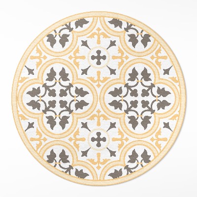 Kerek műanyag szőnyeg Portugál csempe nyári stílusban