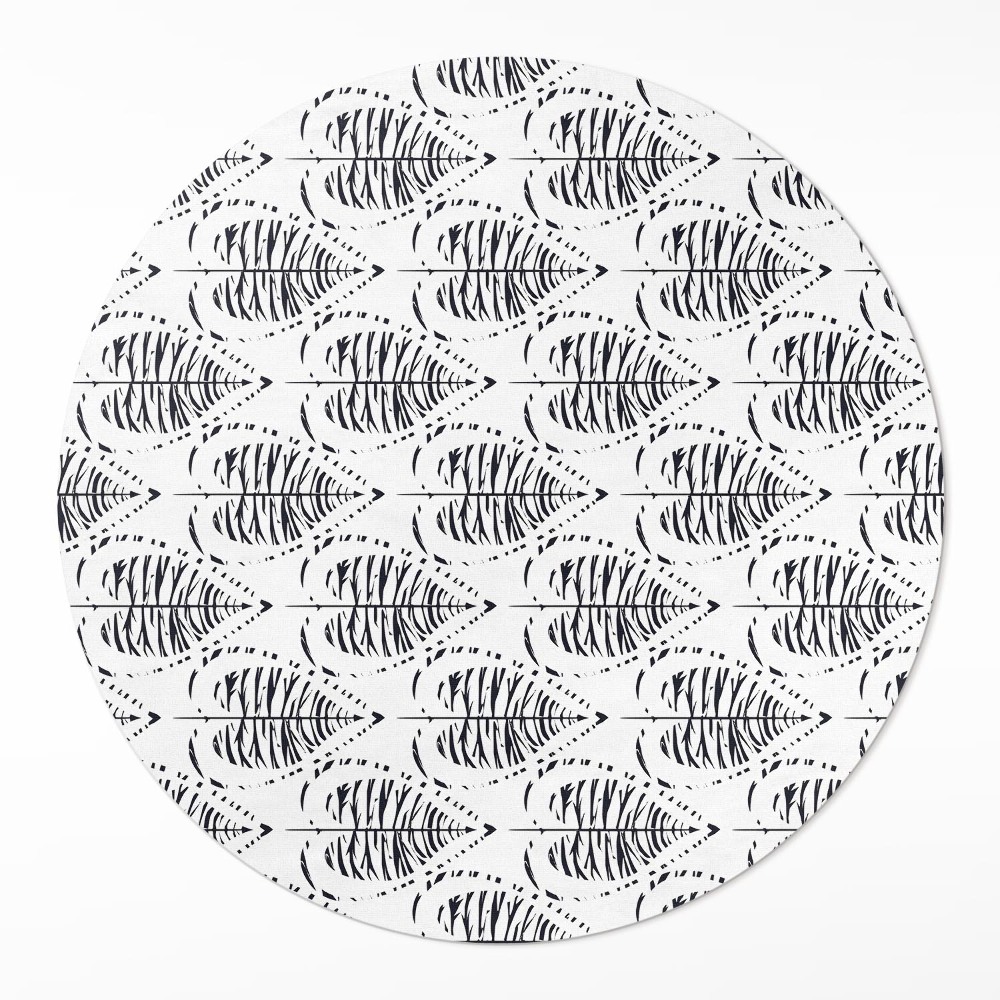 Kerek vinil szőnyeg Boho levelek rendszeres minta