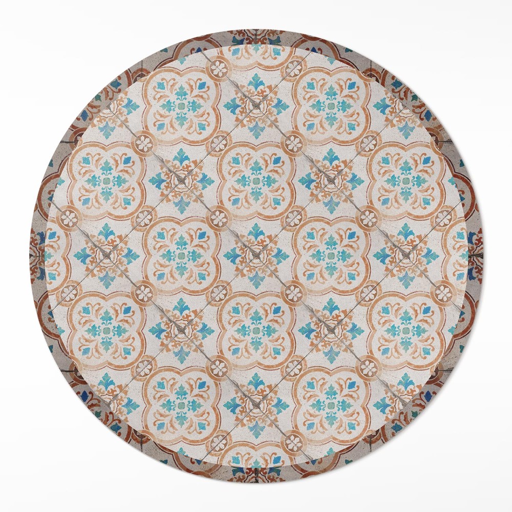 Kerek műanyag szőnyeg Antik design gyönyörű mozaik