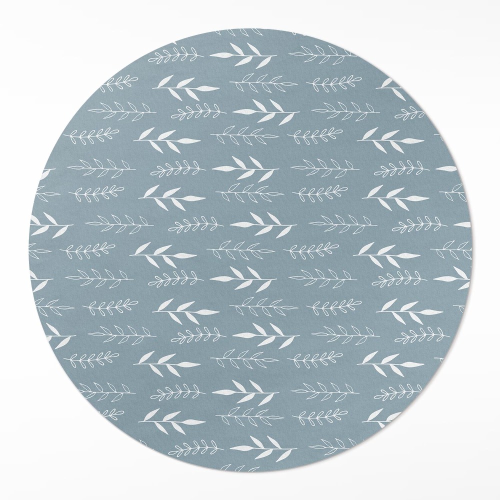 Kerek műanyag szőnyeg Minimalista illusztráció gallyakkal és levelekkel