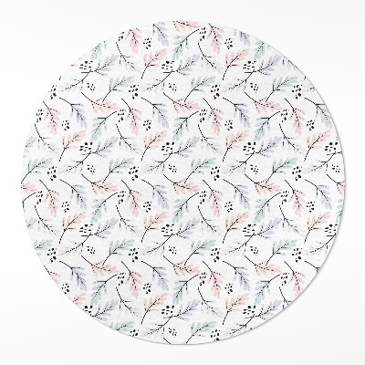 Kerek pvc szőnyeg Pasztell finom növények boho stílusban