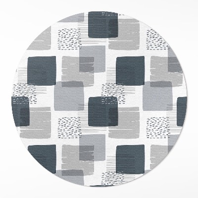 Kerek műanyag szőnyeg Festett retro négyzetek