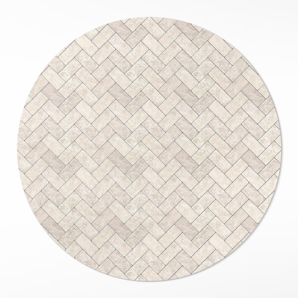Kerek műanyag szőnyeg Heringbone burkolókő
