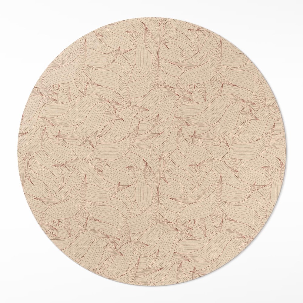 Kerek pvc szőnyeg Lineáris őszi levelek boho stílusban