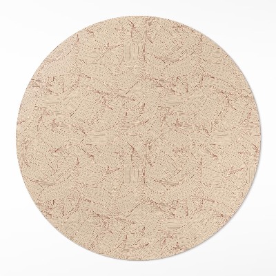 Kerek pvc szőnyeg Lineáris őszi levelek boho stílusban