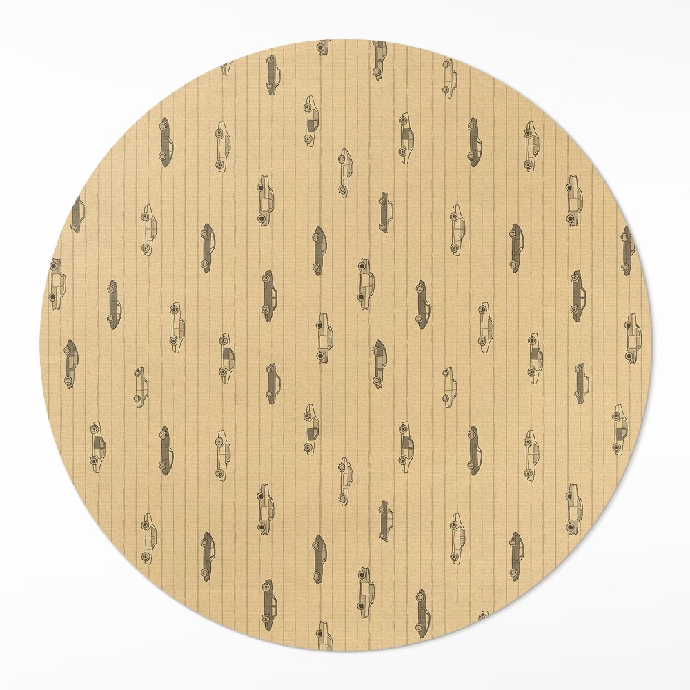 Kerek pvc szőnyeg Régi retro vintage autók