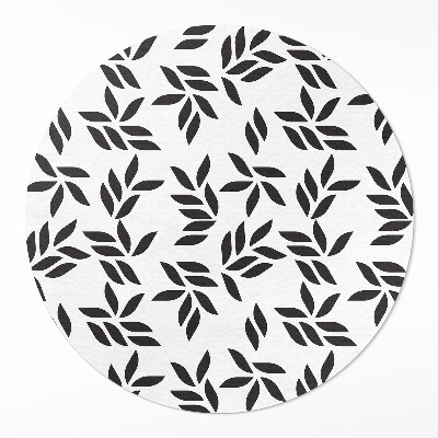 Kerek vinil szőnyeg Minimalista levélminta
