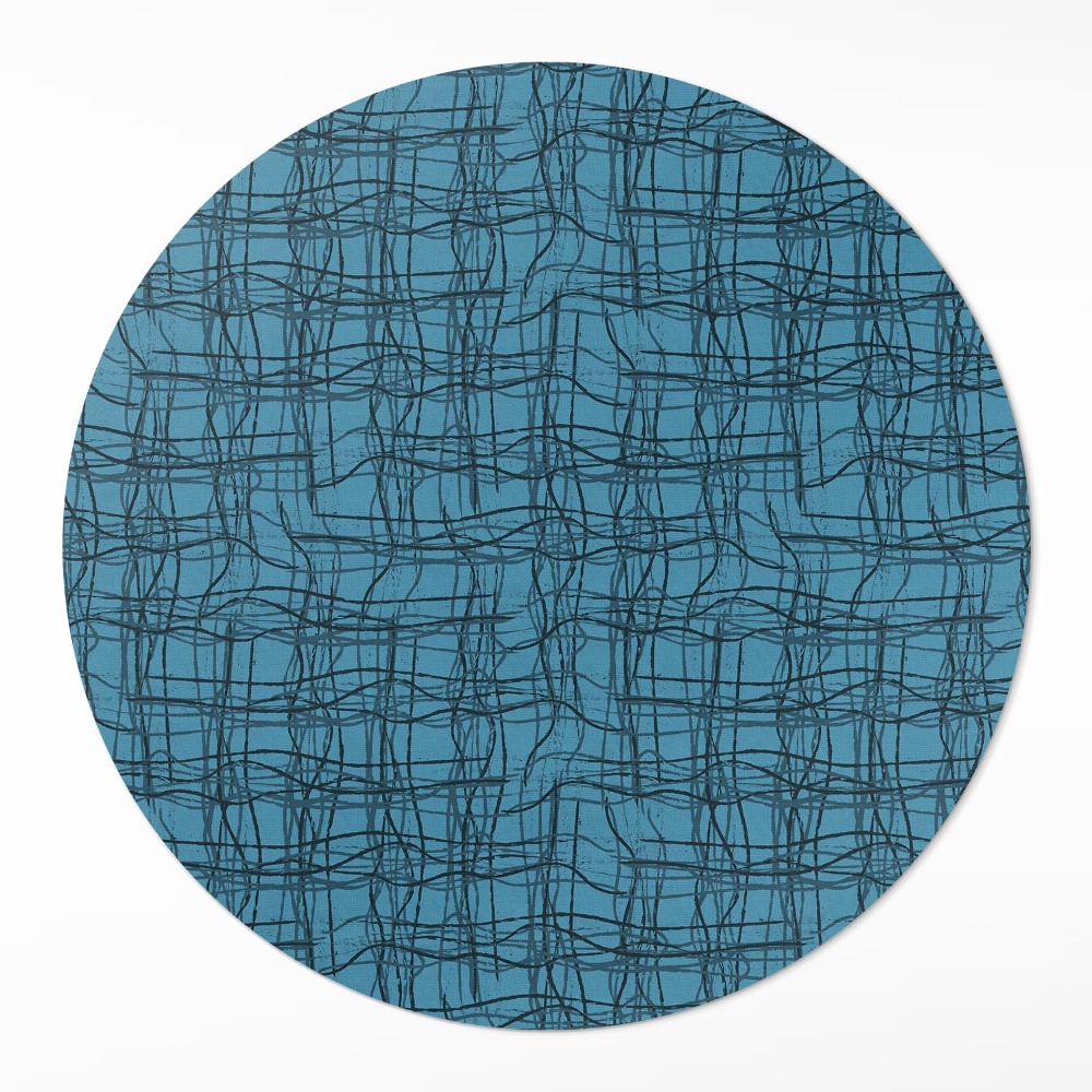 Kerek műanyag szőnyeg Szövetminta szabálytalan szálak