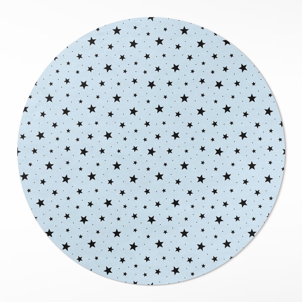 Kerek vinil szőnyeg Fekete finom csillagok kozmosz