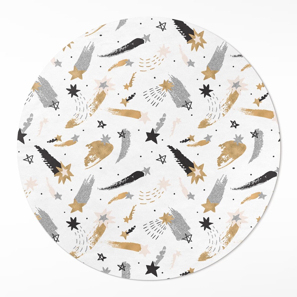 Kerek műanyag szőnyeg Festett csillagok boho térben