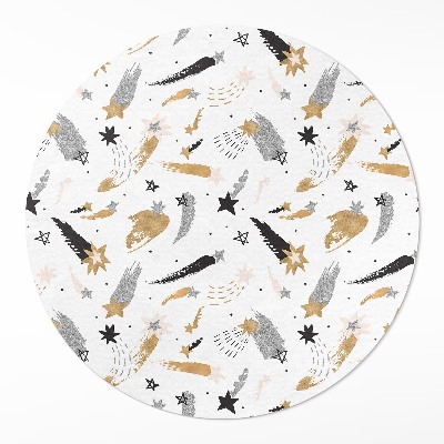 Kerek műanyag szőnyeg Festett csillagok boho térben