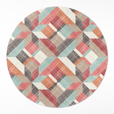 Kerek műanyag szőnyeg Dörzsölt geometriai minta